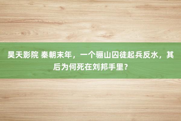 昊天影院 秦朝末年，一个骊山囚徒起兵反水，其后为何死在刘邦手里？