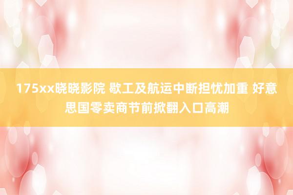 175xx晓晓影院 歇工及航运中断担忧加重 好意思国零卖商节前掀翻入口高潮