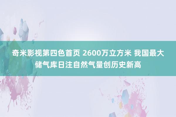 奇米影视第四色首页 2600万立方米 我国最大储气库日注自然气量创历史新高