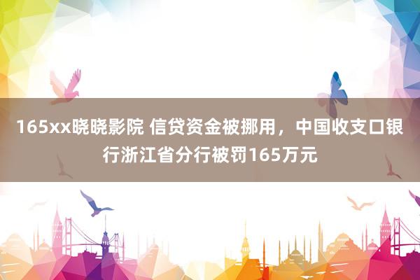 165xx晓晓影院 信贷资金被挪用，中国收支口银行浙江省分行被罚165万元