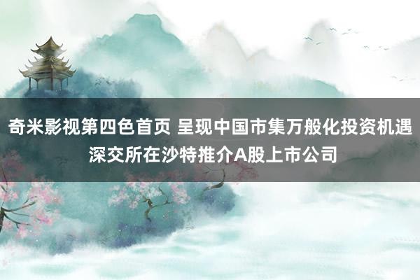 奇米影视第四色首页 呈现中国市集万般化投资机遇 深交所在沙特推介A股上市公司