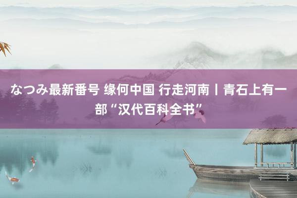 なつみ最新番号 缘何中国 行走河南丨青石上有一部“汉代百科全书”